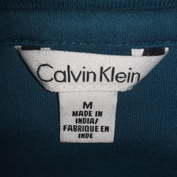 Calvin Klein ladies medium dark teal t-shirt w/ribbed sides - Picture 3 of 4